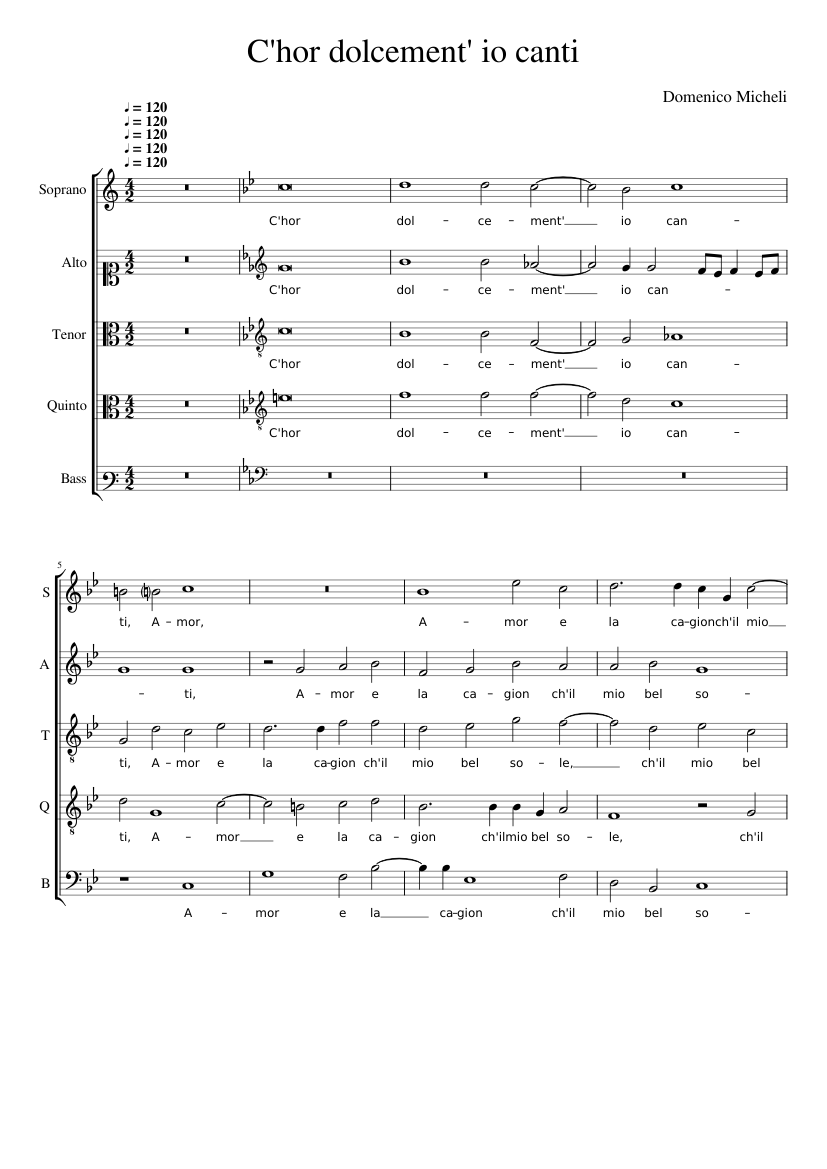 C'hor dolcement' io canti