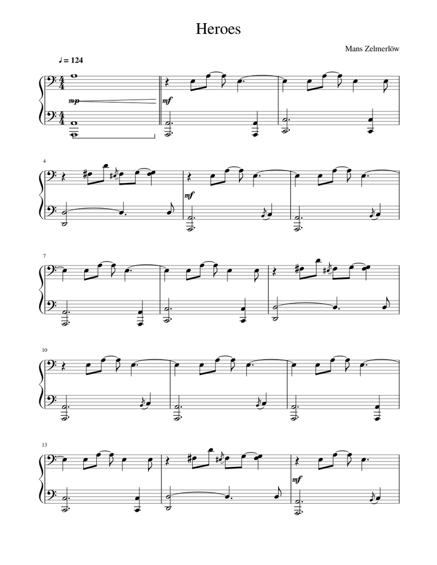 Heroes Mans Zelmerlow Karaoke Sheet Music For Piano Solo Musescore Com Dm f c dm/a there's a hole in the soul of happyland. heroes mans zelmerlow karaoke sheet