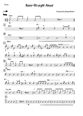 Free Basie-Straight Ahead by Sammy Nestico sheet music | Download PDF or  print on Musescore.com