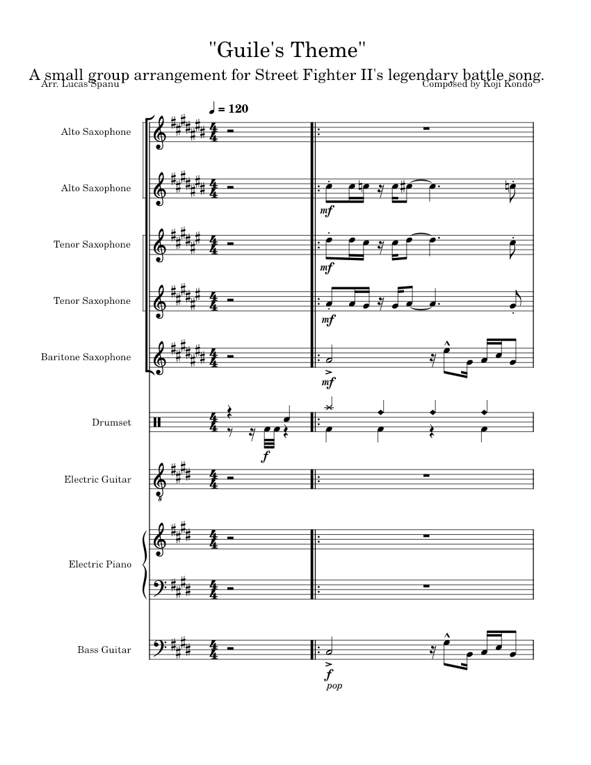 Street Fighter II - Guile's Theme Sheet music for Piano