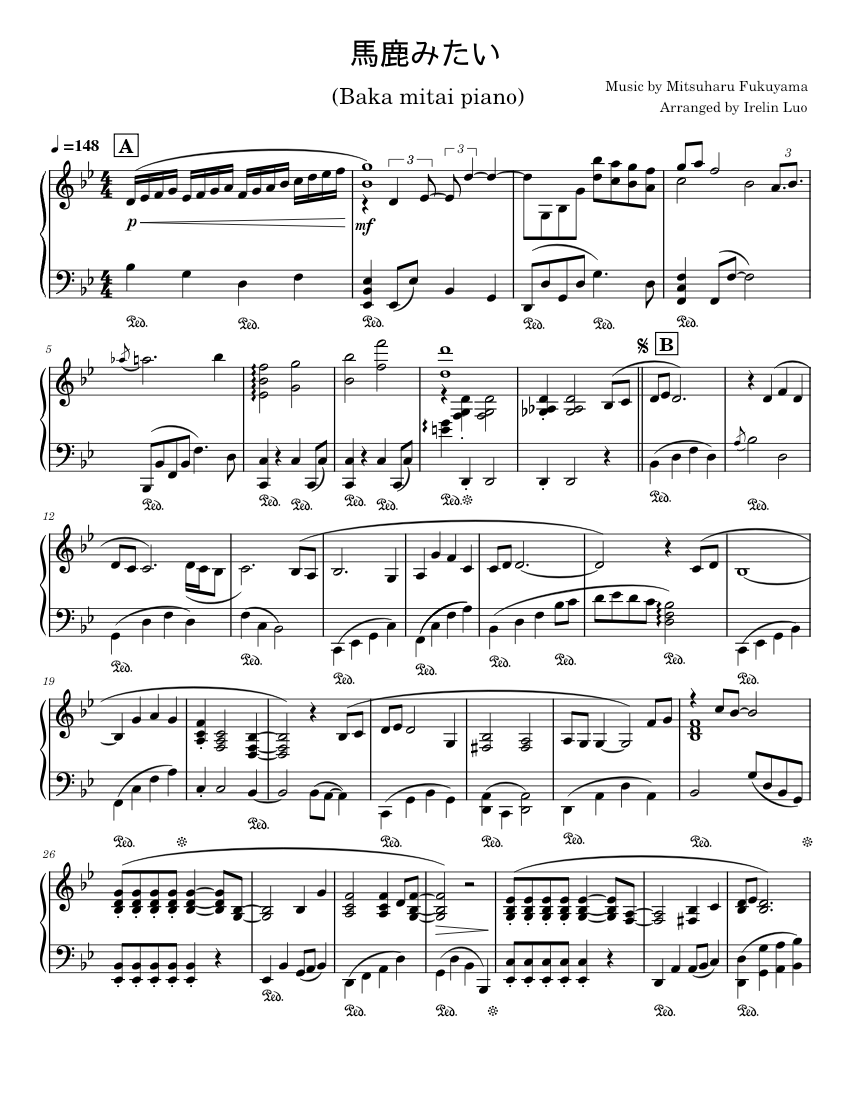 DAME DA NE - Piano Cover (baka mitai) Chords - Chordify