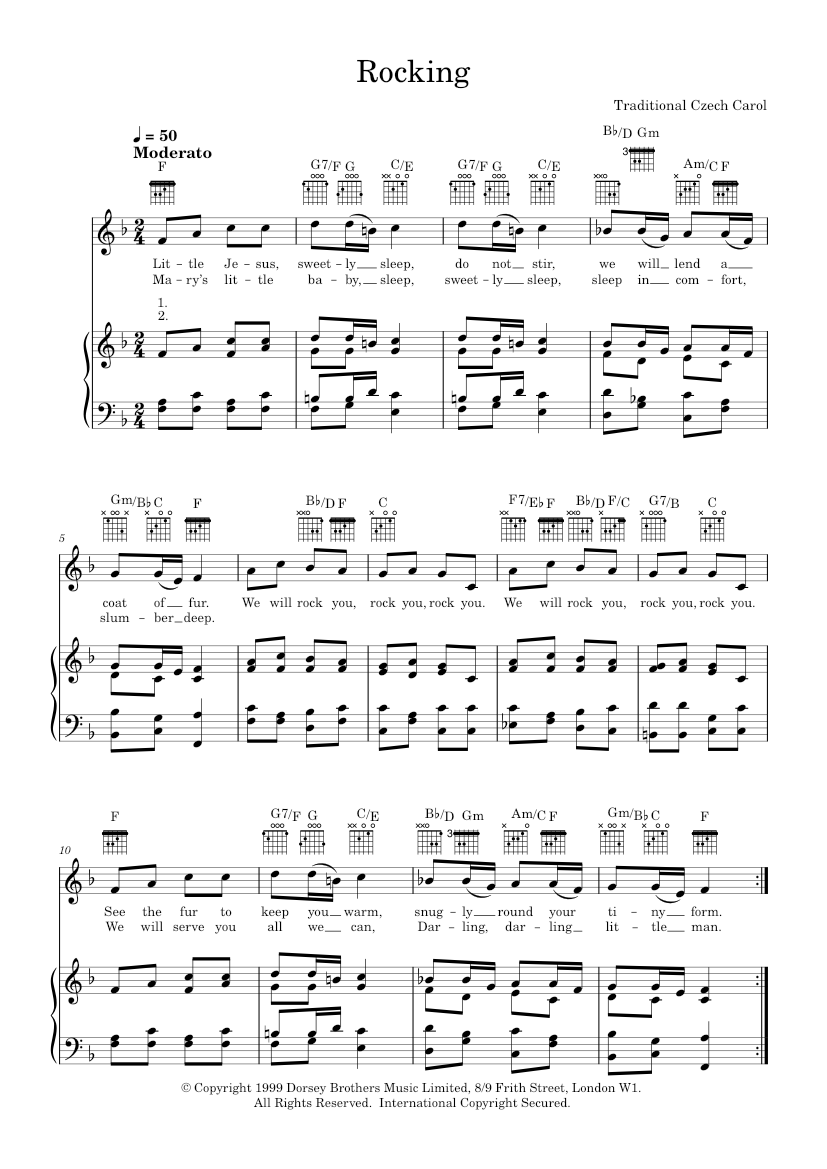 Music Notes Rocking Rocking Sheet music for Piano, Vocals: Music Notes