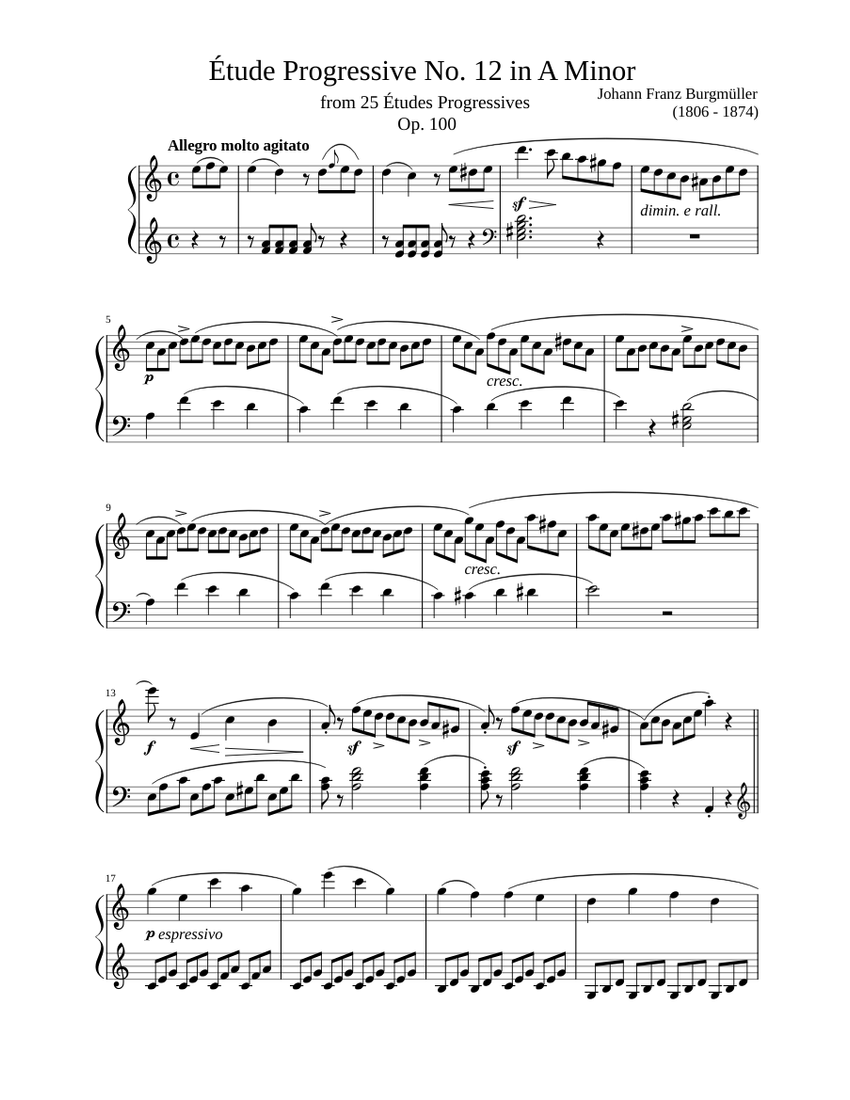 Burgmüller: 25 Etudes For Piano - Op. 100 | Universal Edition