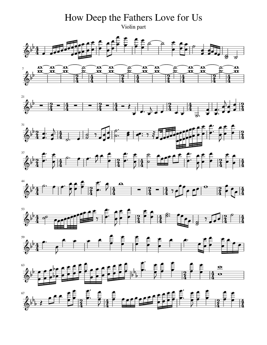 How Deep The Fathers Love For Us Sheet Music For Violin Solo How deep the fathers love for us sheet music for violin solo