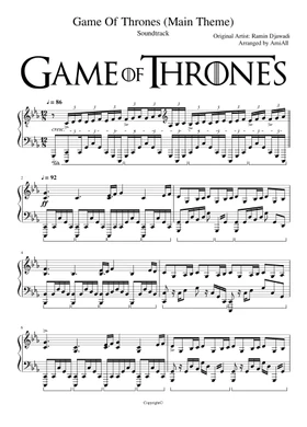 Free Game of Thrones sheet music | Download PDF or print on Musescore.com