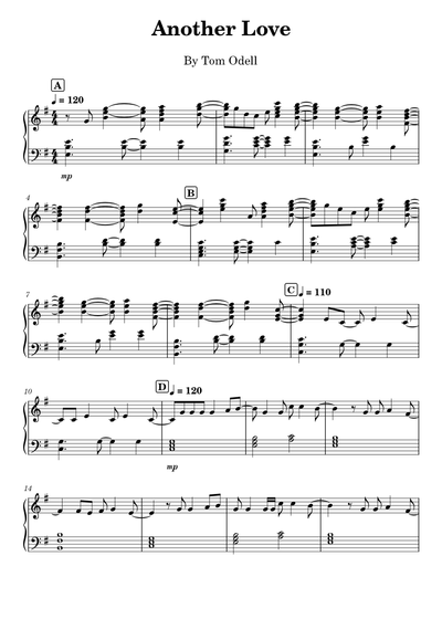 Tom Odell Sheet music free download in PDF or MIDI on Musescore.com