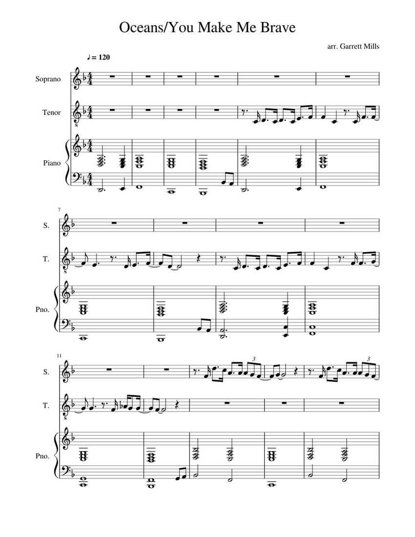 Oceans You Make Me Brave Sheet Music For Piano Soprano Tenor Mixed Trio Musescore Com Piano tutorials by collaborate worship 65.491 views5 year ago. oceans you make me brave sheet music