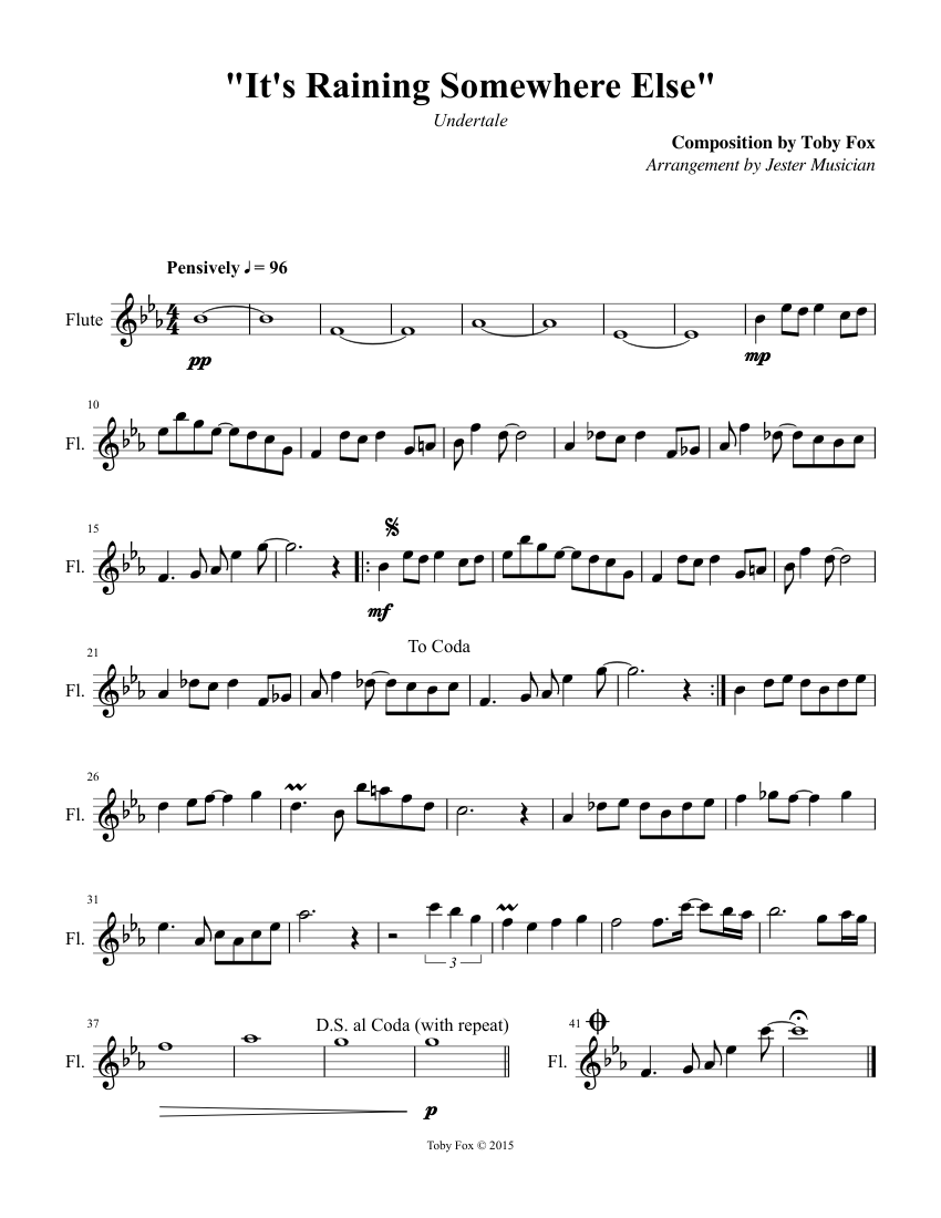 It's Raining Somewhere Else - flute Sheet music for Flute (Solo) |  Musescore.com