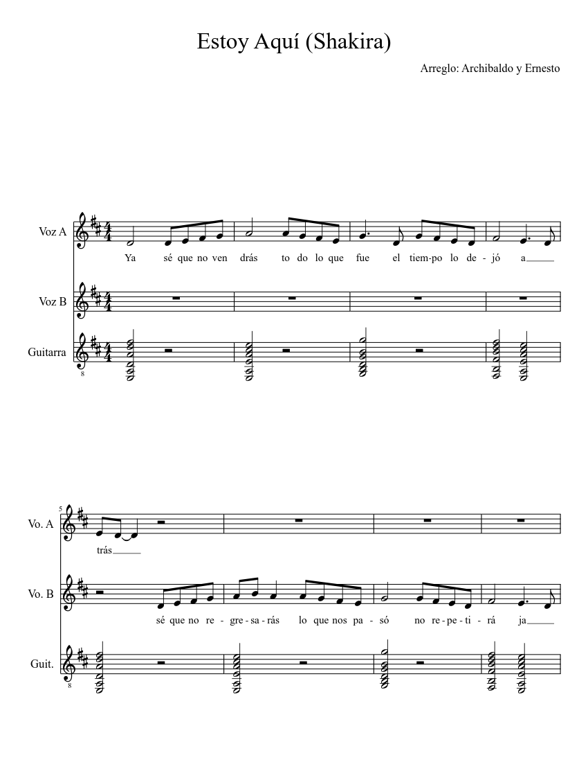 Estoy Aquí (Shakira) - piano tutorial