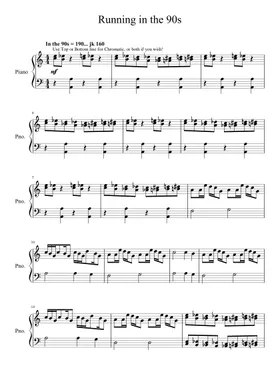 Free Running In The 90S by Misc Soundtrack sheet music | Download PDF or  print on Musescore.com