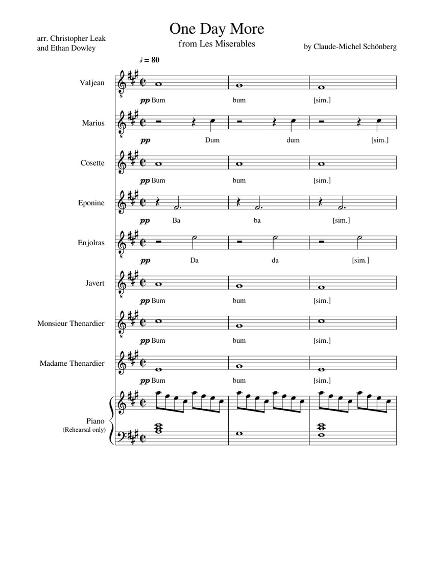 One Day More Les Mis Acapella Sheet Music For Piano Vocals Mixed Ensemble Musescore Com And yet with you my world has started. one day more les mis acapella sheet