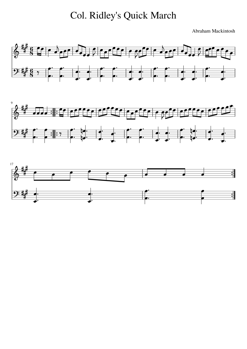 Col. Ridley's Quick March