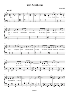 Free Paris-Seychelles by Julien Doré sheet music | Download PDF or print on  Musescore.com