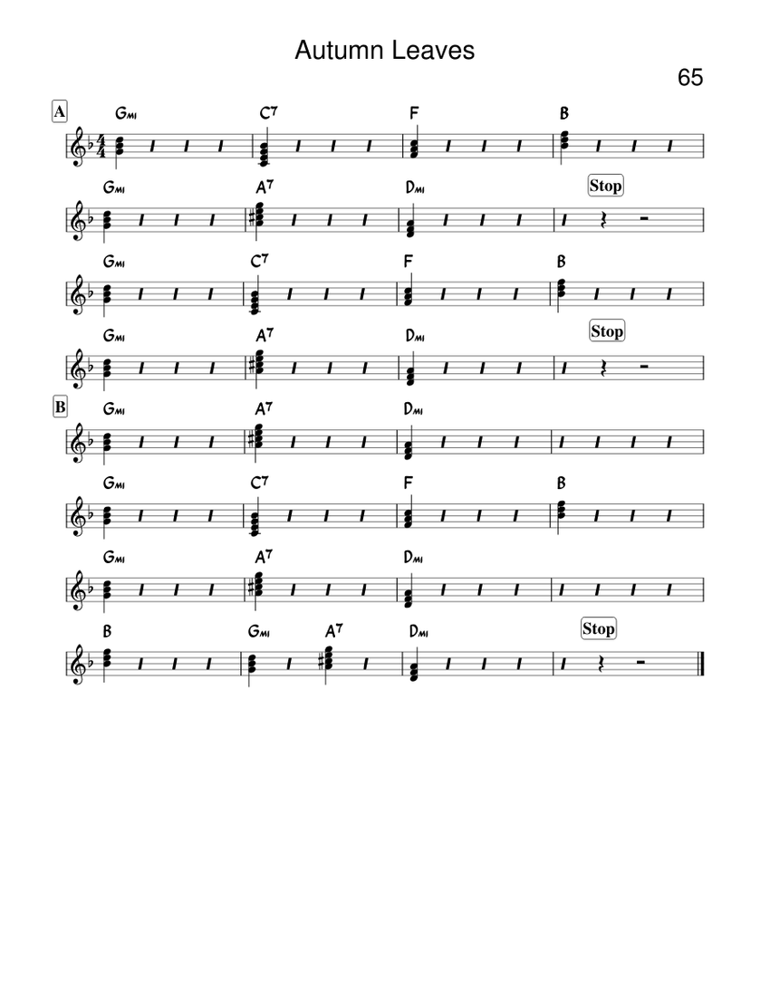 Autumn Leaves Sheet music for Piano (Solo) | Musescore.com