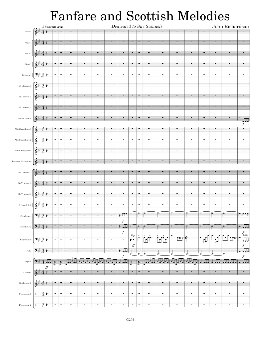 Fanfare and Scottish Melodies Sheet music for Trombone, Euphonium