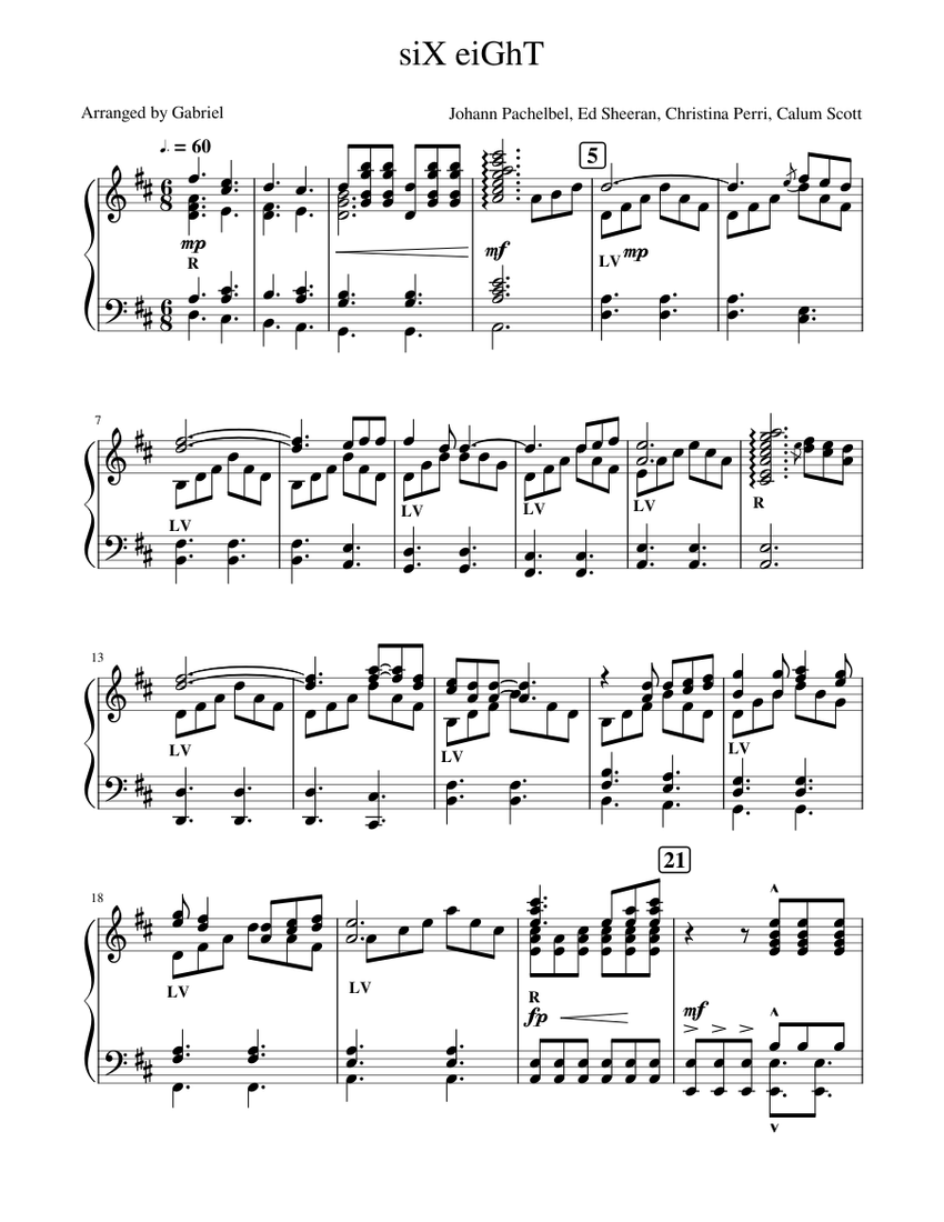 siX_eiGhT Sheet music for Piano (Solo) | Musescore.com
