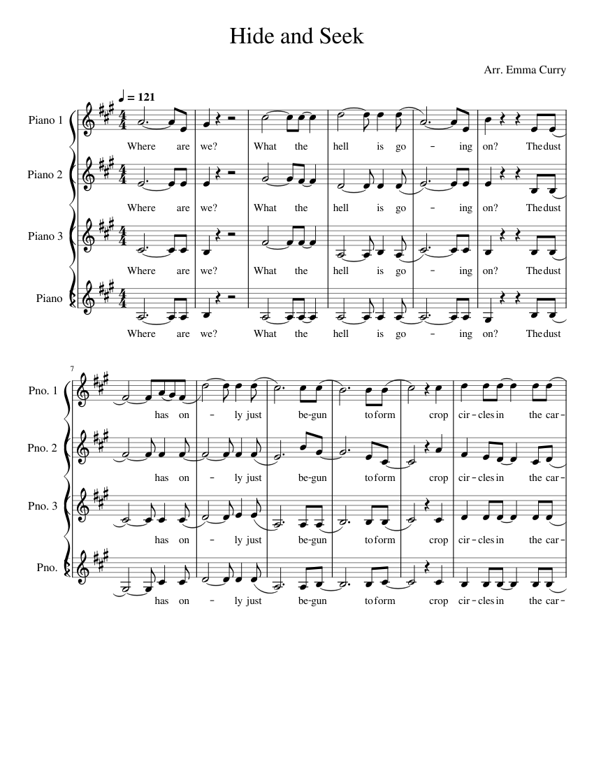Hide and Seek - piano tutorial