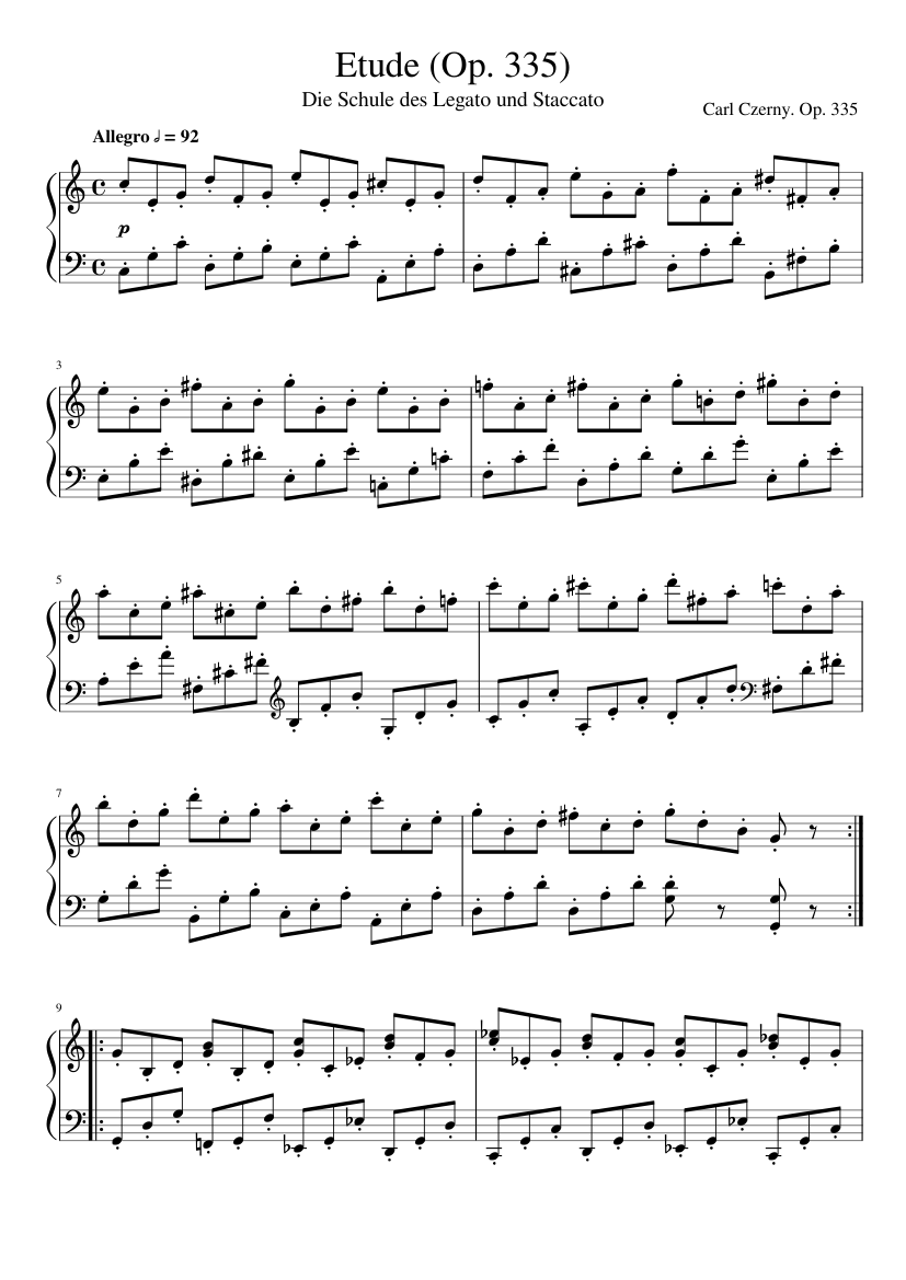 Czerny Carl. Etude from op. 335