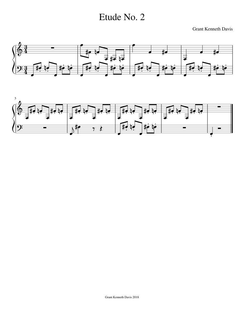 Etude No. 2 Sheet music for Piano (Solo) | Musescore.com
