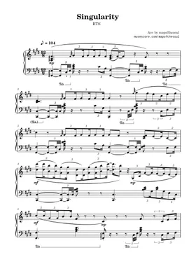 Free Singularity by BTS sheet music | Download PDF or print on Musescore.com