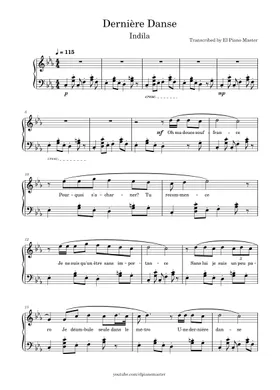 Free Derniere Danse by Indila sheet music | Download PDF or print on  Musescore.com