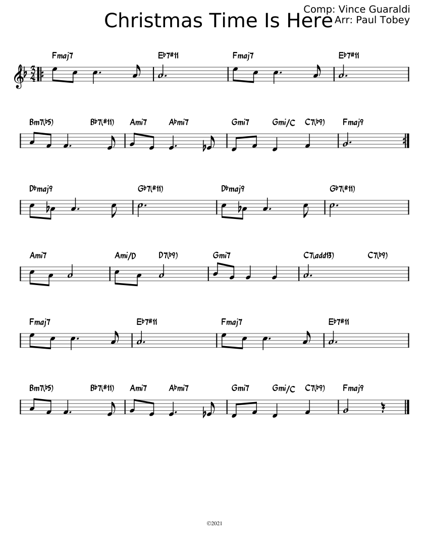 Christmas Time Is Here - Vince Guaraldi Sheet music for Piano (Solo ...