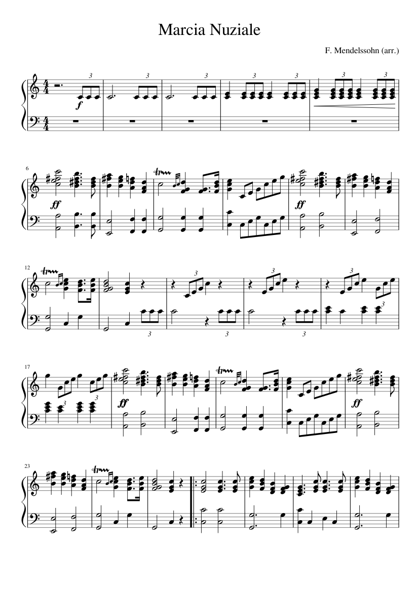 Marcia Nuziale Sheet music for Organ (Solo) | Musescore.com