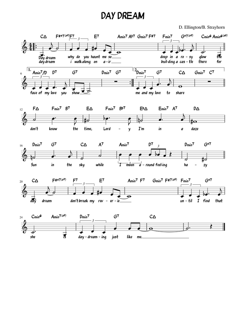 DAY DREAM Sheet music for Piano (Solo) | Musescore.com