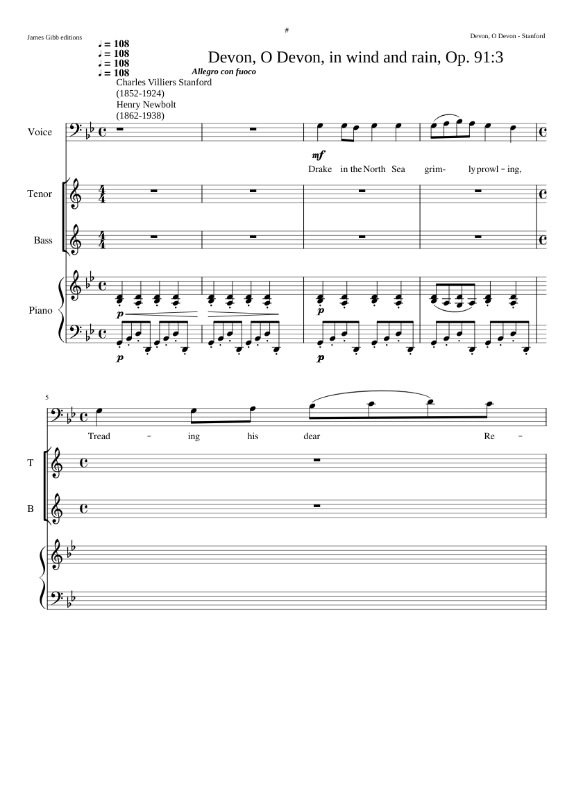 Devon O Devon in wind and rain Op. 91:3