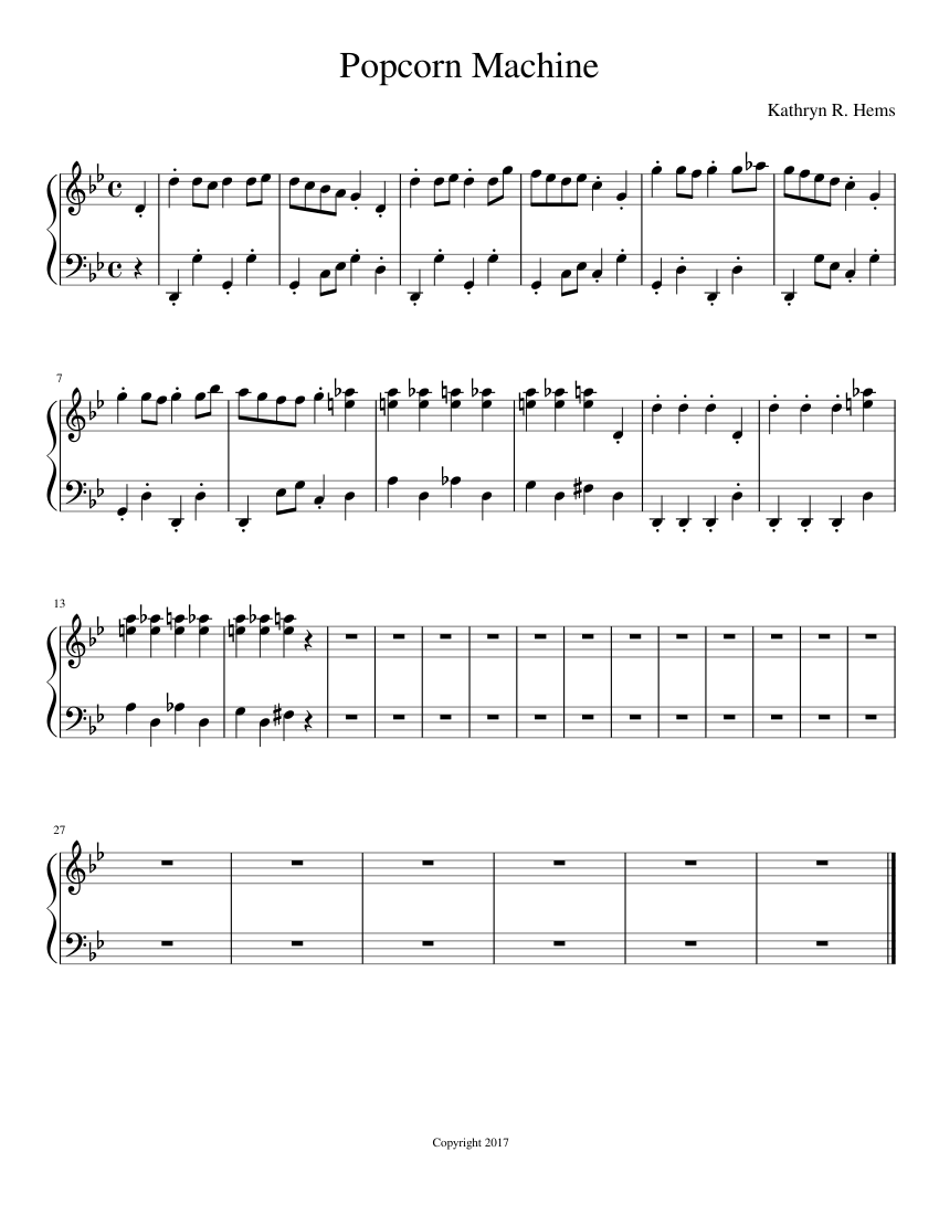 Popcorn Machine Sheet music for Piano (Solo) | Musescore.com