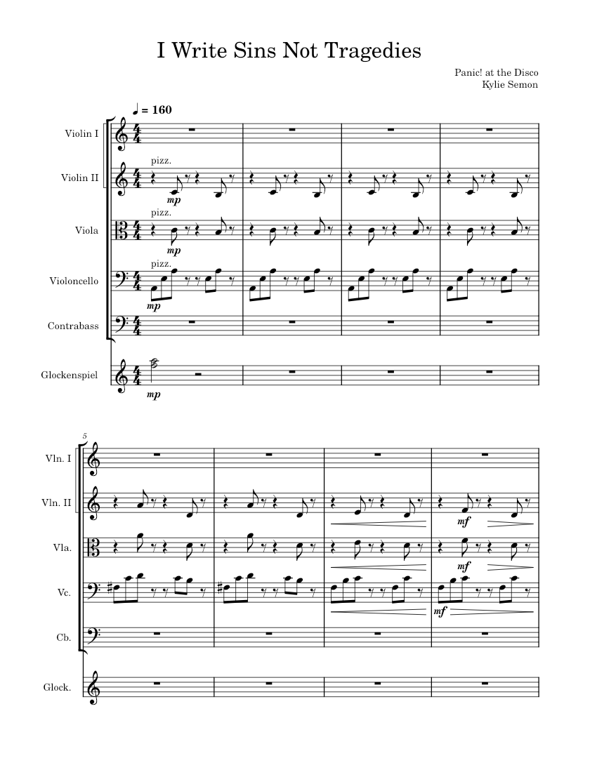 I Write Sins Not Tragedies - Panic! at the Disco Sheet Music for ...