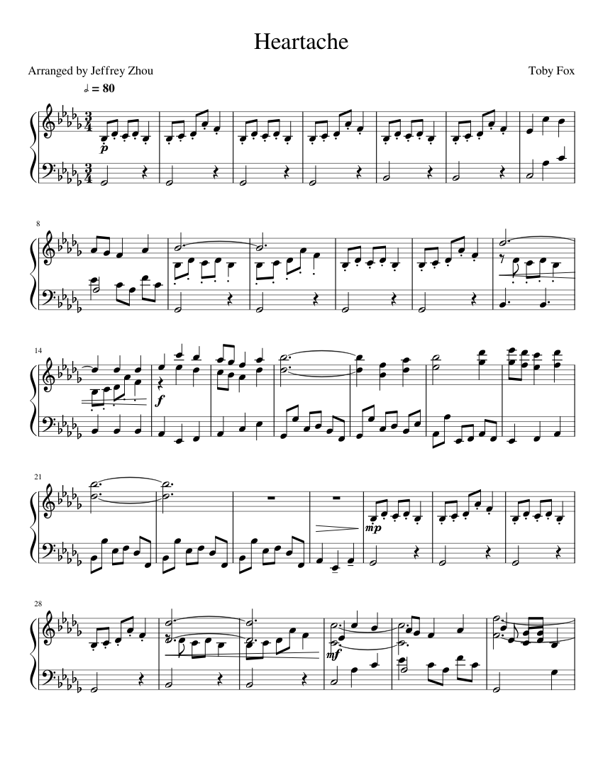 Undertale OST - Heartache/Fallen Down Sheet music for Piano (Solo) |  Musescore.com