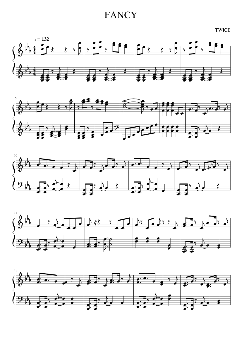 FANCY - TWICE Sheet music for Piano (Solo) | Musescore.com