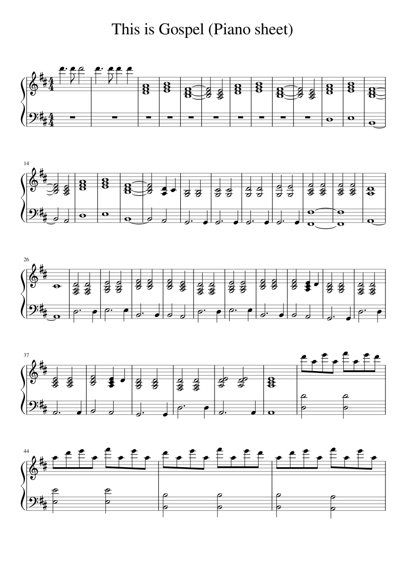 This is Gospel (Piano sheet) Sheet music for Piano (Solo) | Musescore.com