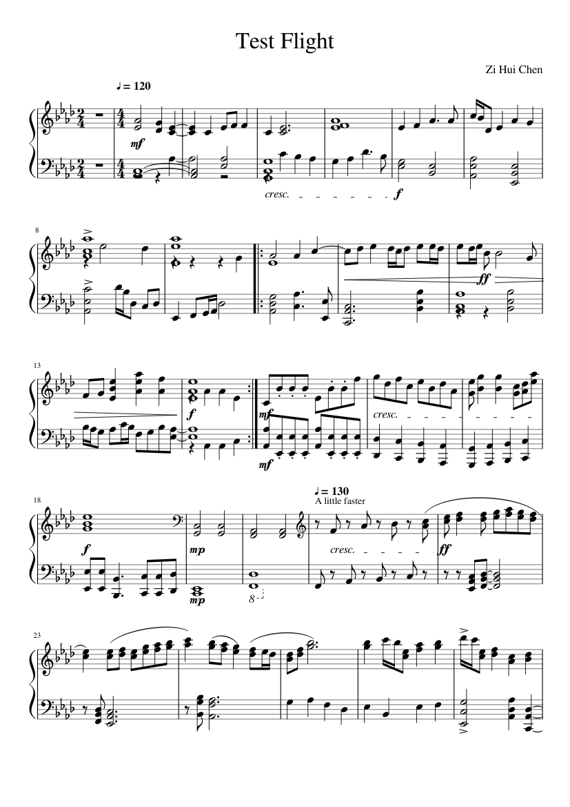 Test Flight Sheet music for Piano (Solo) | Musescore.com
