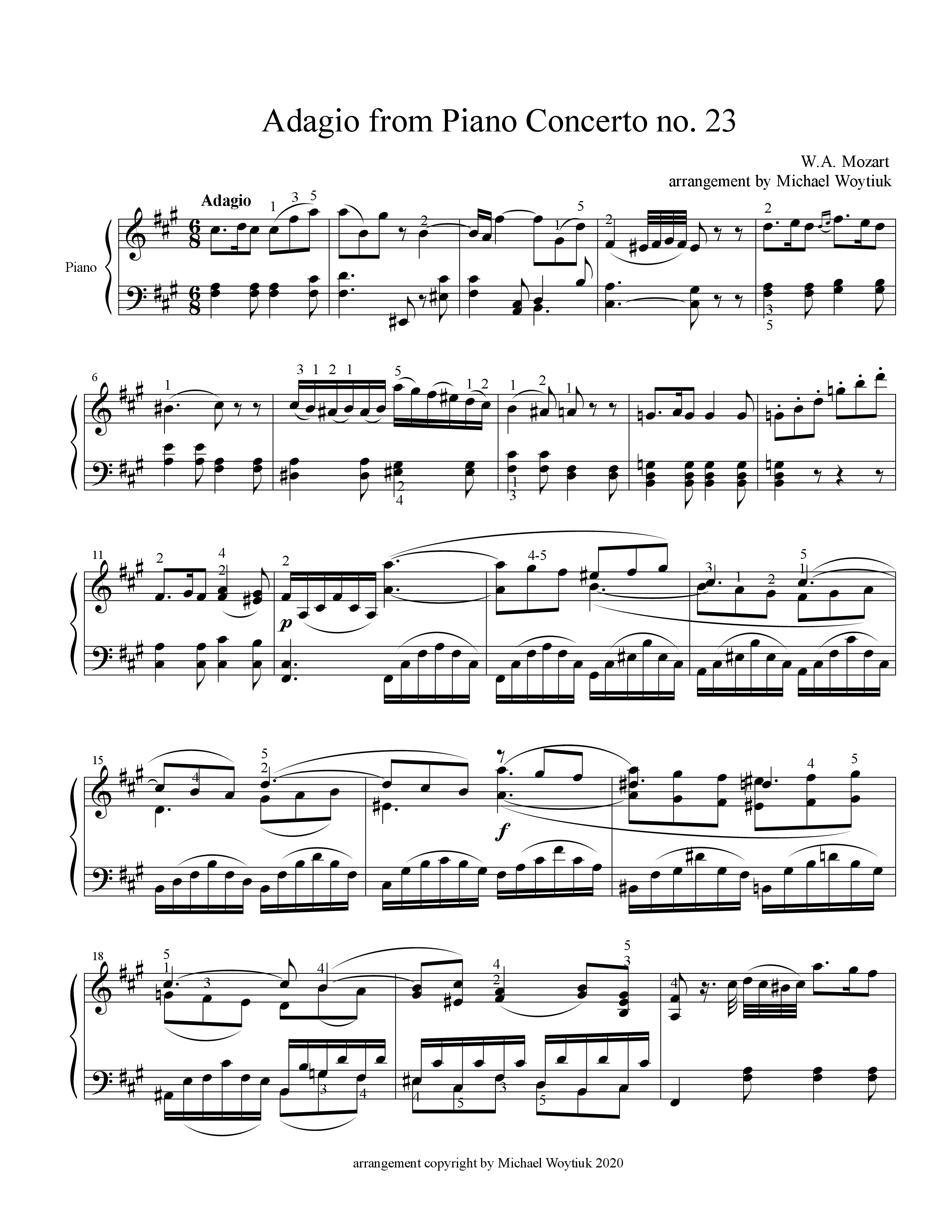 Play Official version of Piano Concerto No. 23 in A major, K. 488