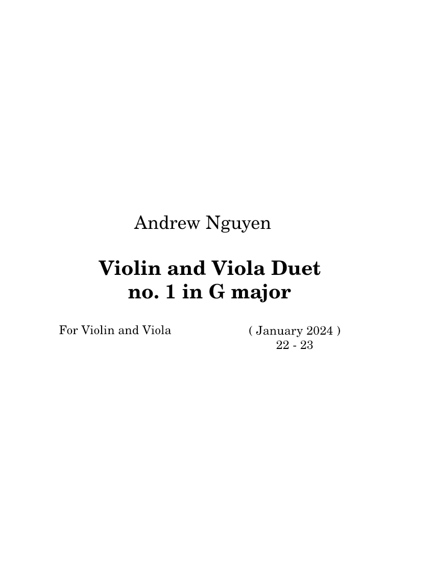 Violin and Viola Duet no. 1 Sheet music for Violin, Viola (String Duet ...