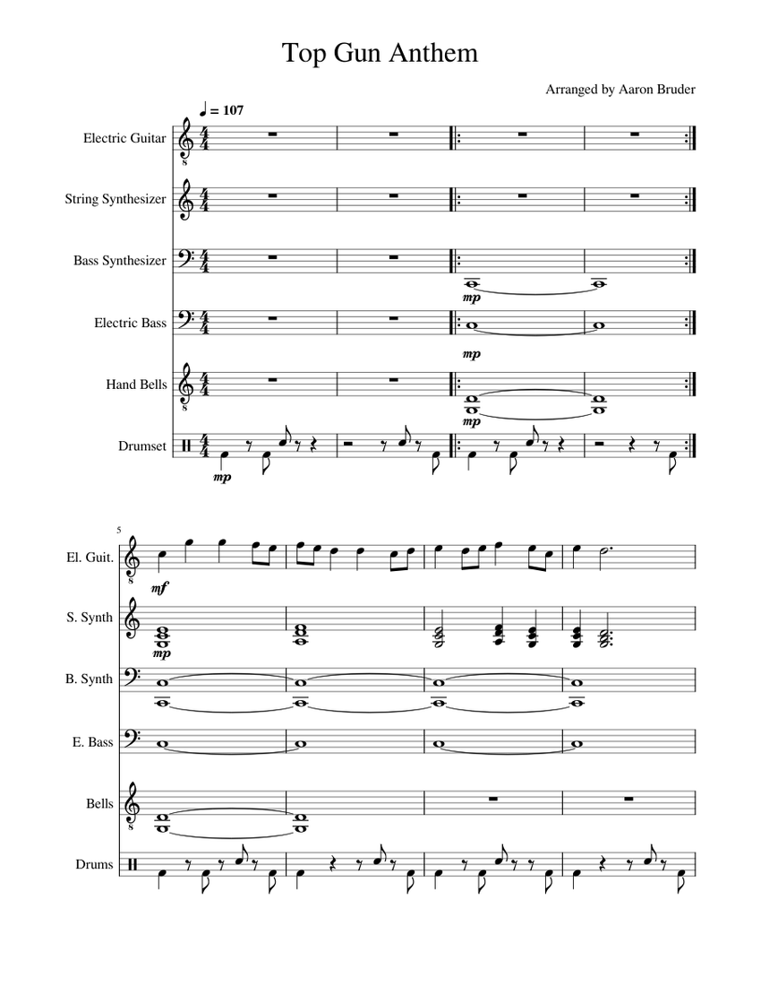 Top Gun Anthem Tab by Harold Faltermeyer (Guitar Pro) - Guitars, Bass &  Backing Track