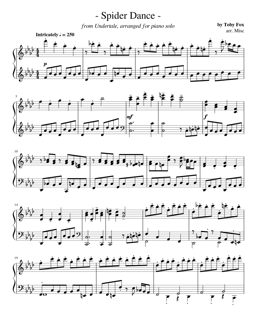 Spider Dance - Piano Solo Sheet music for Piano (Solo) | Musescore.com