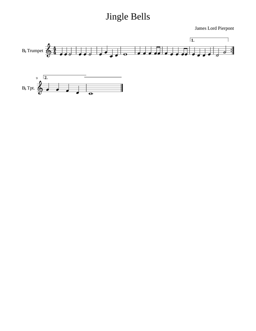 Jingle Bells Trumpet Sheet music | Musescore.com