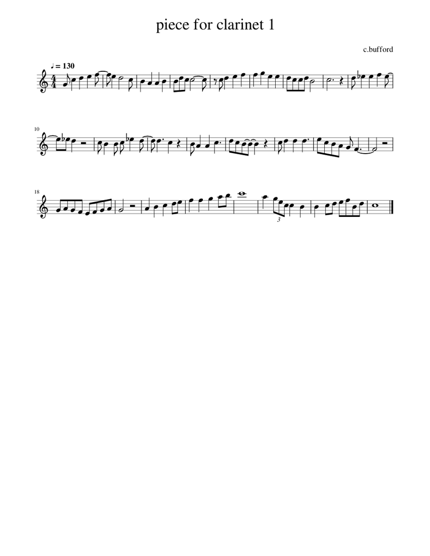 piece for clarinet 1 Sheet music for Piano (Solo) Easy | Musescore.com