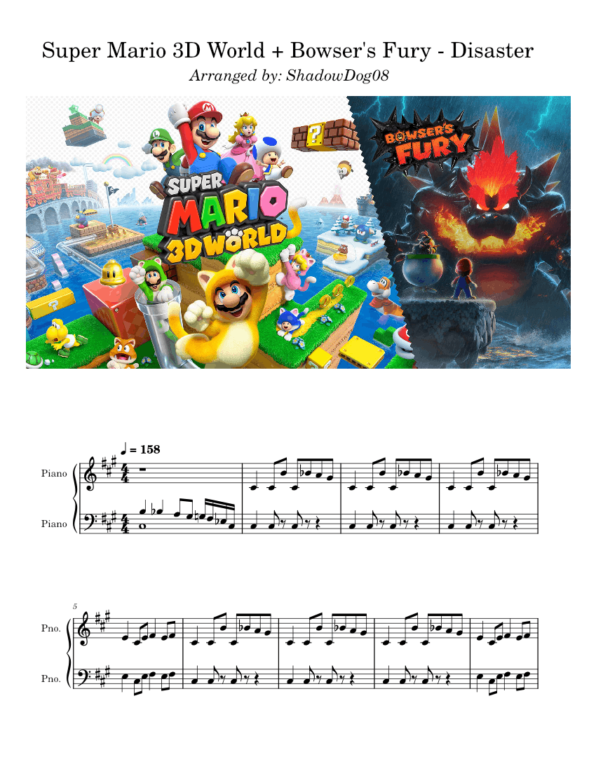 Disaster Super Mario 3D World + Bowser's Fury (Piano Arrangement