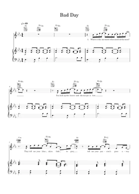 Free Bad Day by Daniel Powter sheet music | Download PDF or print on  Musescore.com