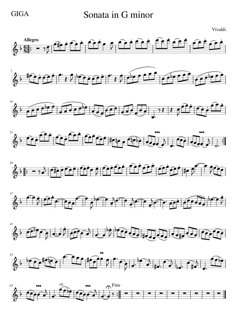 Violin Sonata in G minor RV 27