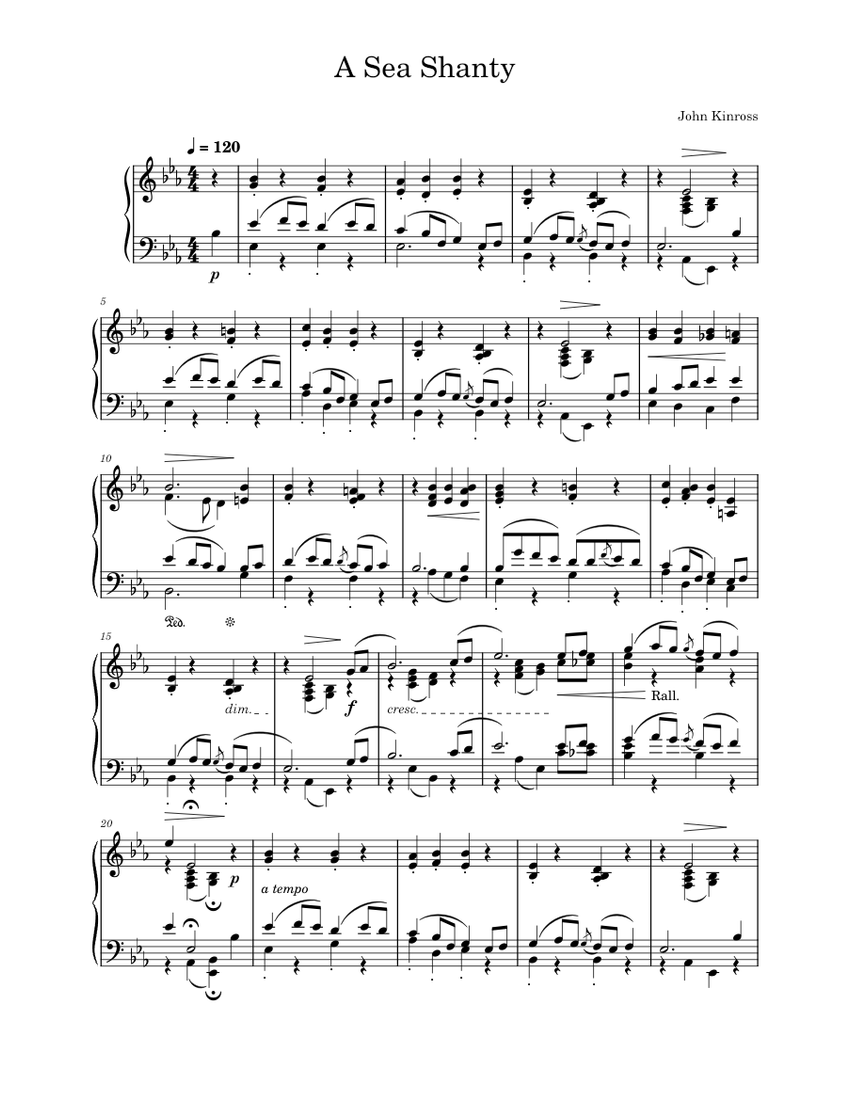 A Sea Shanty Sheet music for Piano (Solo) | Musescore.com