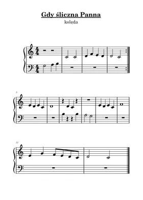 Free Gdy Śliczna Panna by Misc Traditional sheet music | Download PDF or  print on Musescore.com