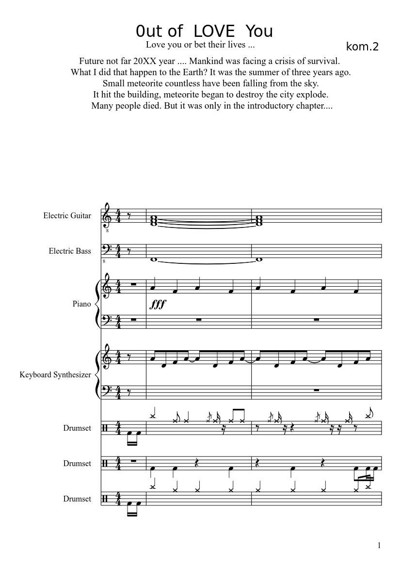 0ut Of L Ve You Sheet Music For Piano Trumpet Mixed Trio Musescore Com