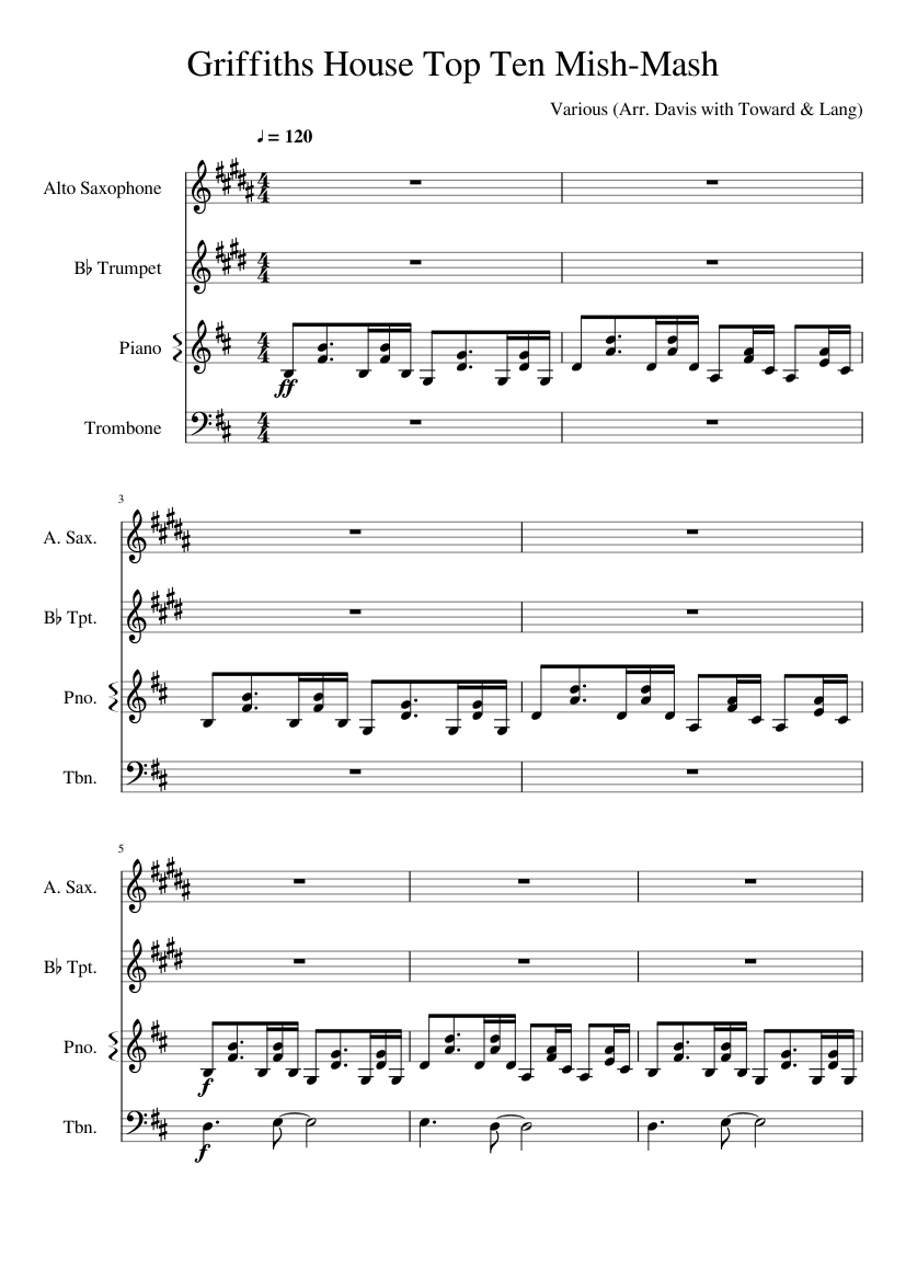 Wake Me Up & Never Gonna Give You Up Mix Sheet music for Piano, Trombone,  Saxophone alto, Trumpet in b-flat (Mixed Quintet) | Musescore.com