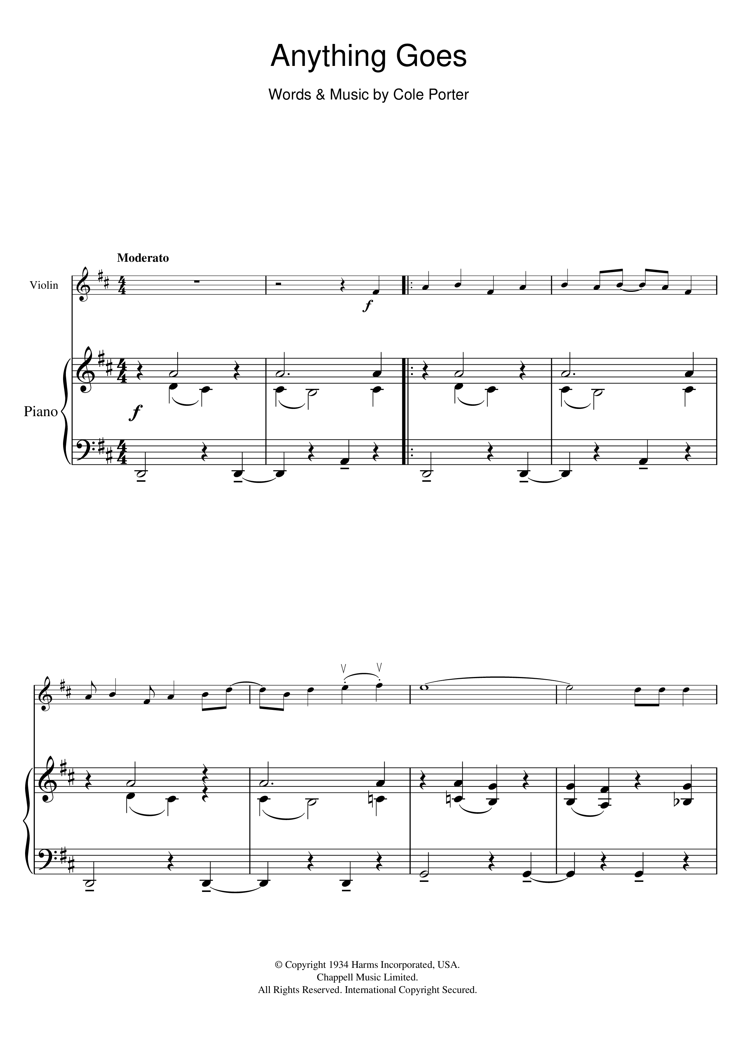 Play Official version of Anything goes Sheet Music by Cole Porter for ...