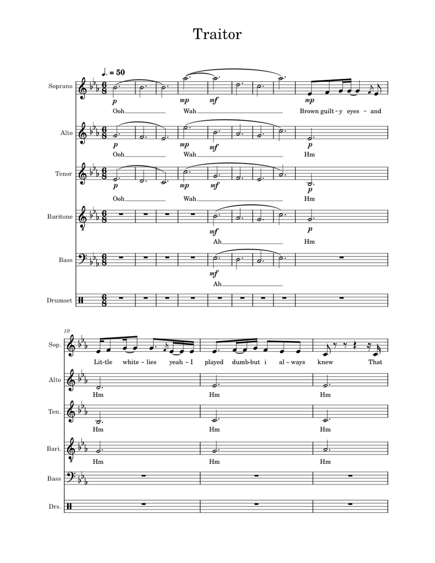 traitor Sheet Music - 36 Arrangements Available Instantly